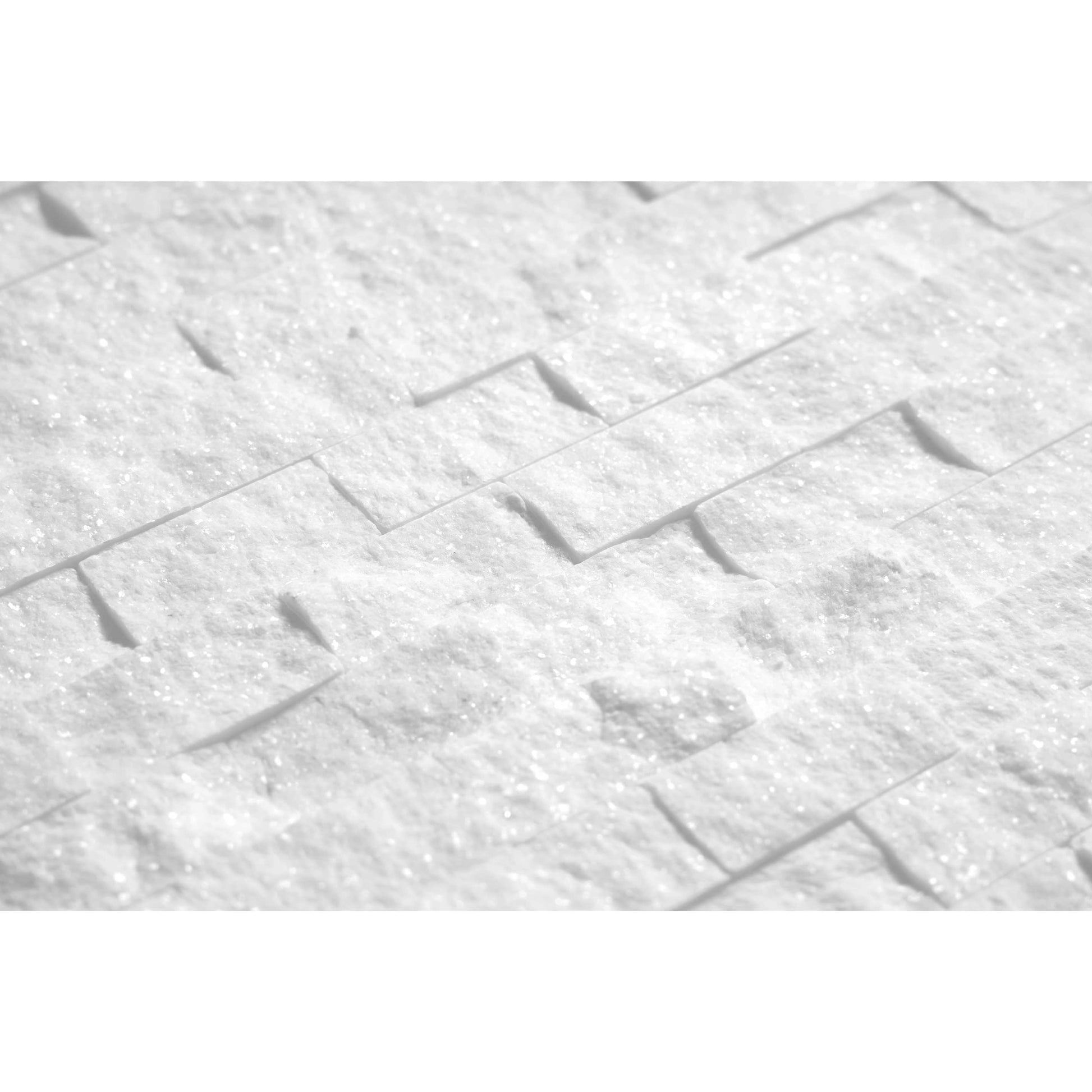 Thassos White Marble 1’’ X 2’’ Brick Mosaic Polished/Honed/Split-Faced Backsplash Tile