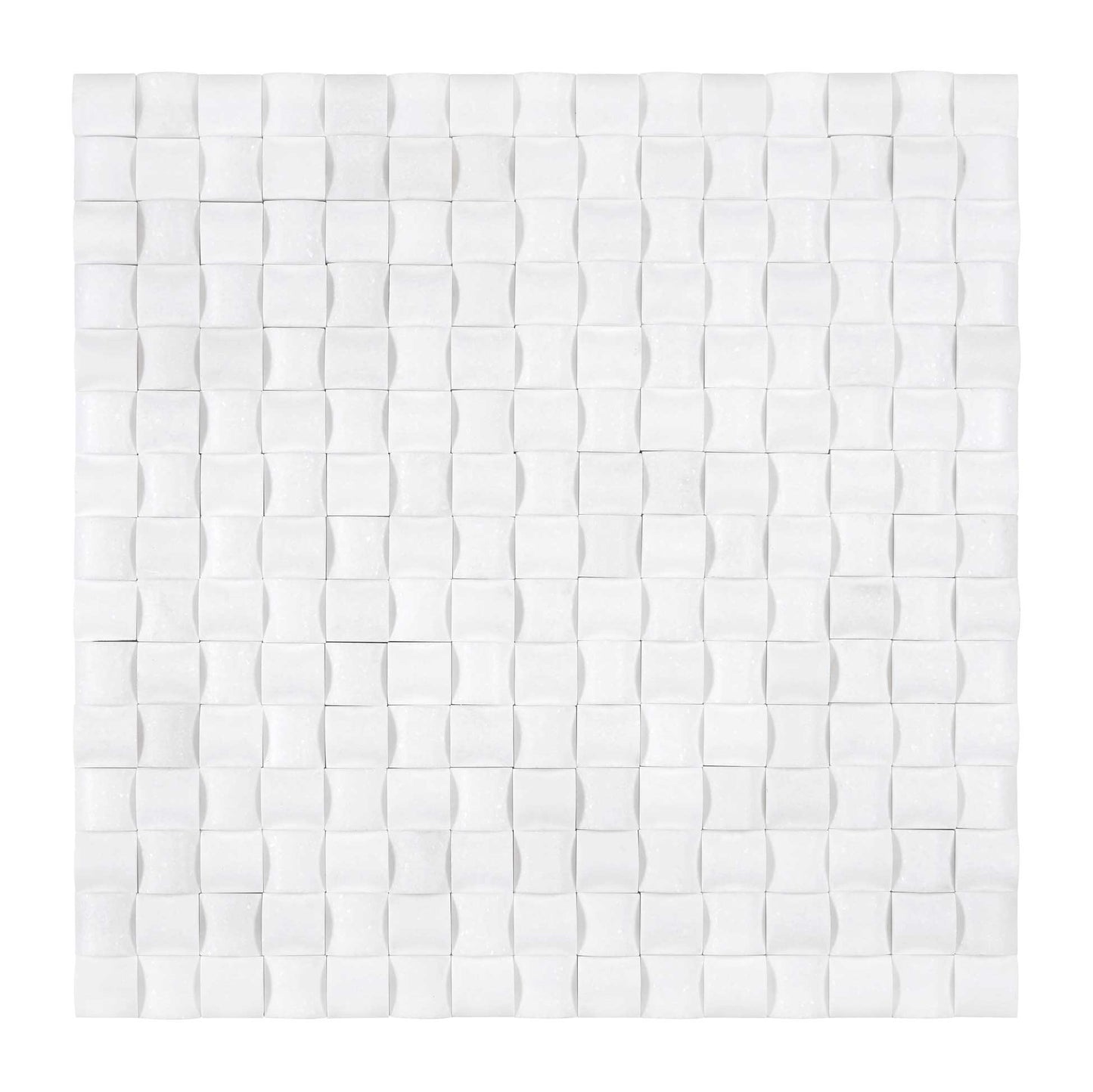 Thassos White Marble 3-D Small-Bread Mosaic Polished/Honed Backsplash Tile