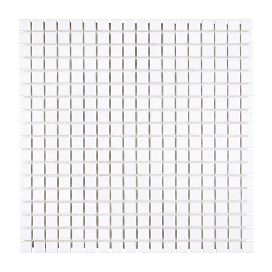 Thassos White Marble 5/8’’ X 5/8’’ Mosaic Polished/Honed Backsplash Tile