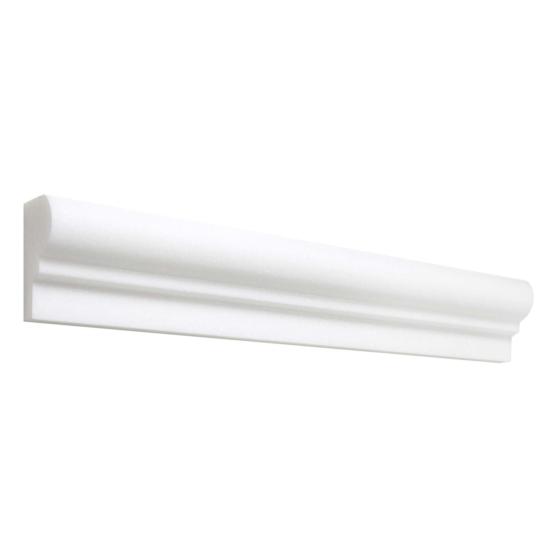 Thassos White Marble 2’’ X 12’’ Single-Step Chair Rail Trim Polished/Honed Single-Step Chair Rail