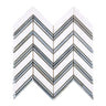 Thassos White Marble Chevron Mosaic (w/ Blue-Gray) Polished/Honed Backsplash Tile
