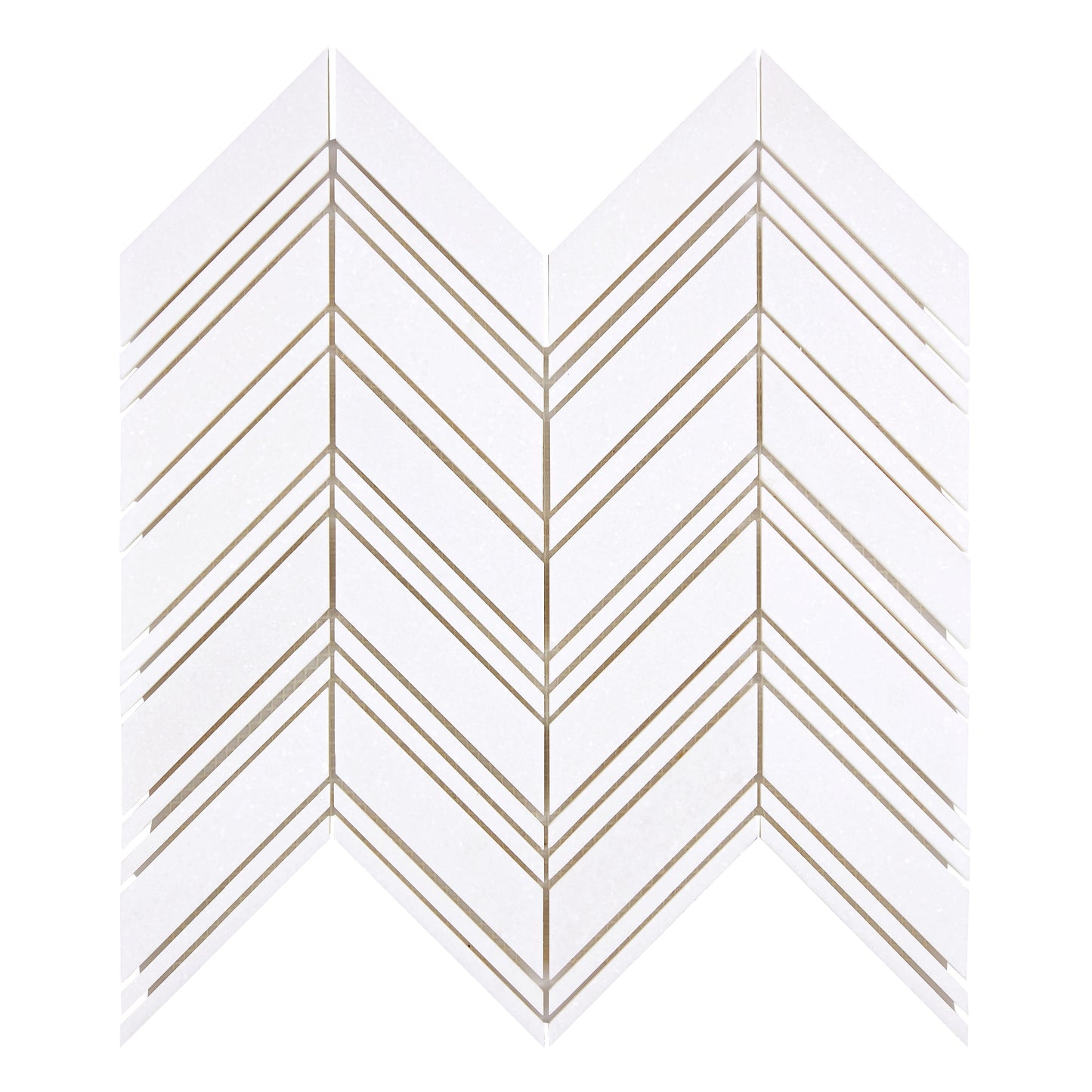 Thassos White Marble Chevron Mosaic Polished/Honed Backsplash Tile