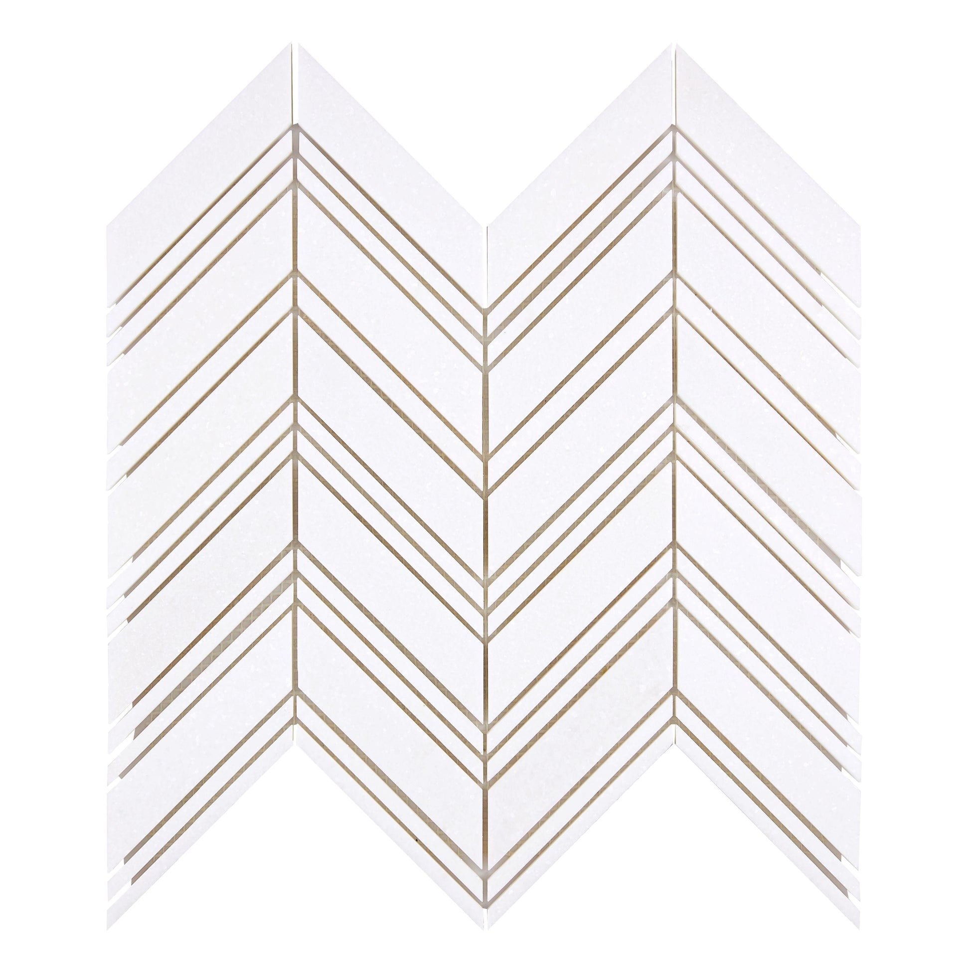 Thassos White Marble Chevron Mosaic Polished/Honed Backsplash Tile
