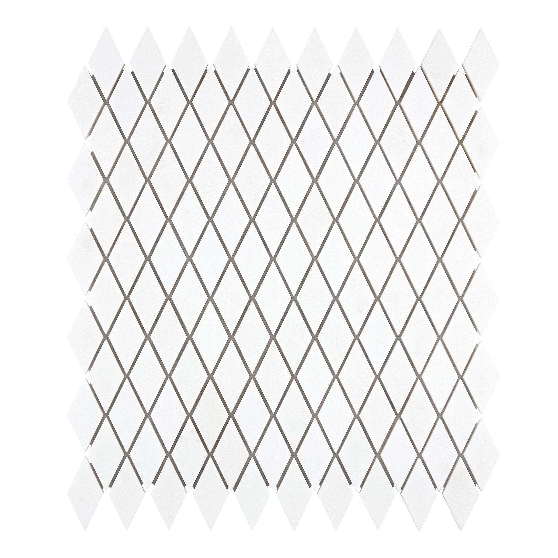 Thassos White Marble 1’’ X 2’’ Diamond Mosaic Polished/Honed Backsplash Tile
