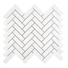 Thassos White Marble 1â€™â€™ X 3â€™â€™ Herringbone Mosaic Polished/Honed Backsplash Tile