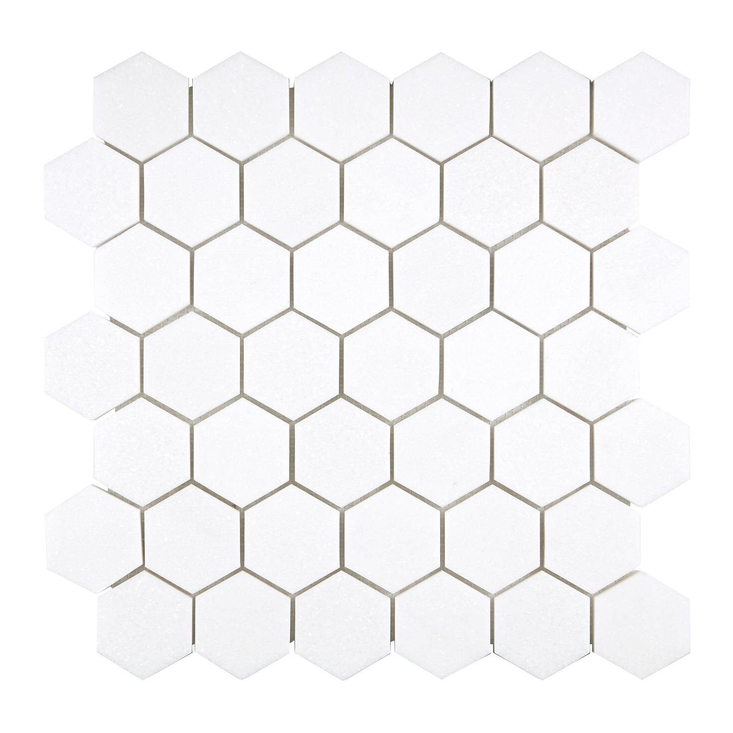 Thassos White Marble 2’’ X 2’’ Hexagon Mosaic Polished/Honed Backsplash Tile