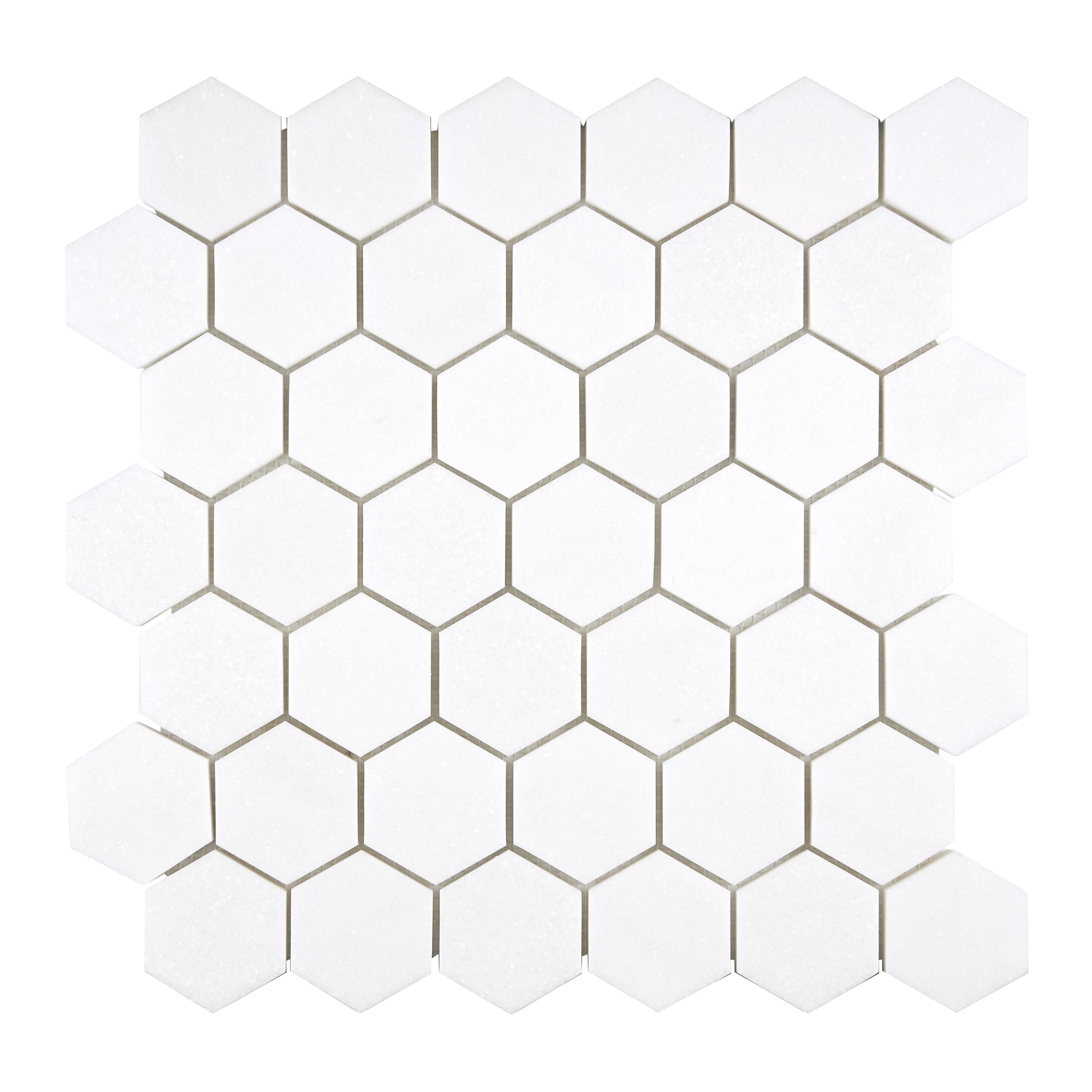 Thassos White Marble 2’’ X 2’’ Hexagon Mosaic Polished/Honed Backsplash Tile
