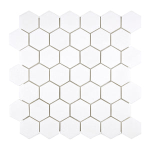 Thassos White Marble Mosaic - 2in Hexagon
