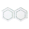 Thassos White Marble 5’’ X 5’’ Hexagon Combination Mosaic (w/ Ming-Green) Polished/Honed Backsplash Tile