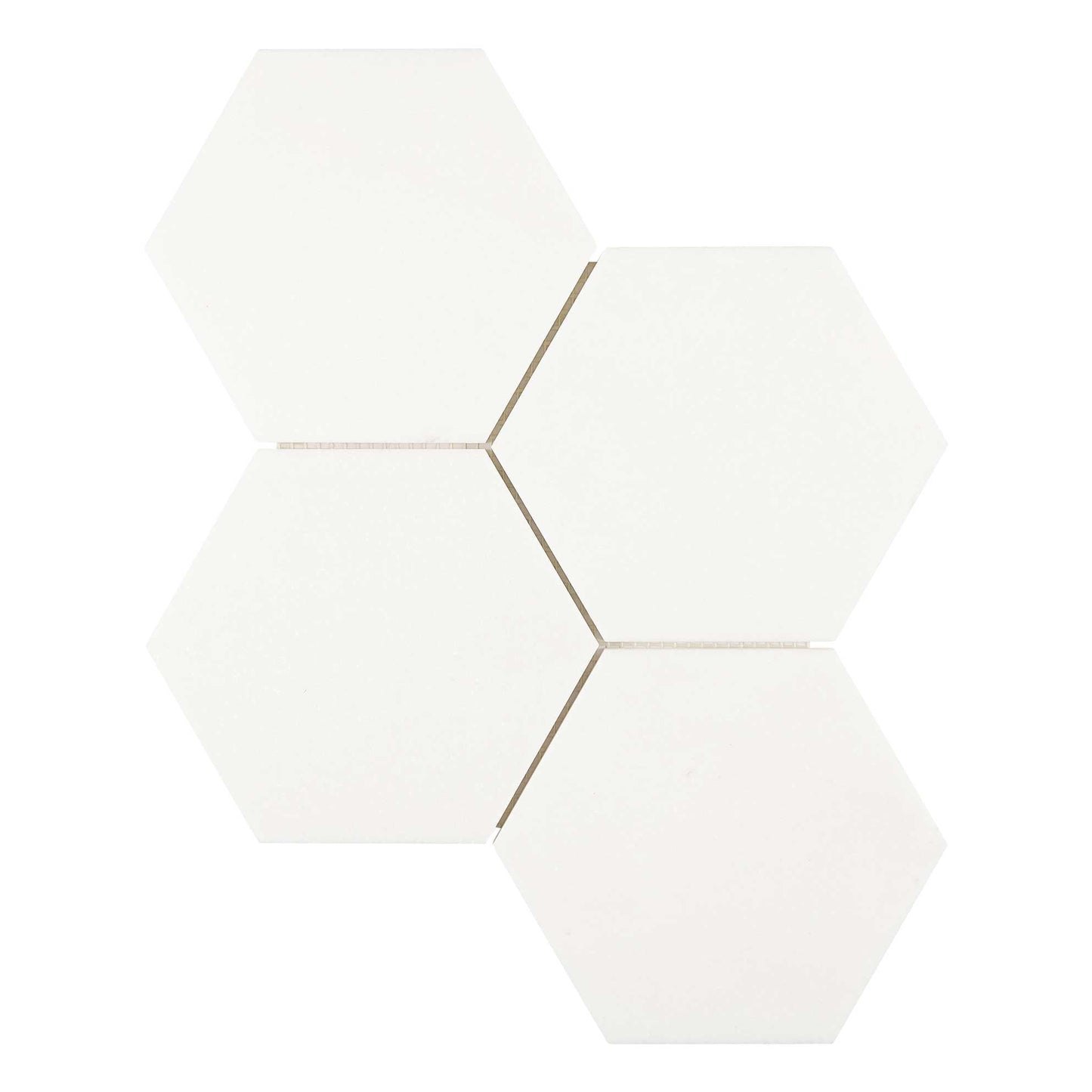 Thassos White Marble 6’’ X 6’’ Hexagon Mosaic Polished/Honed Backsplash Tile