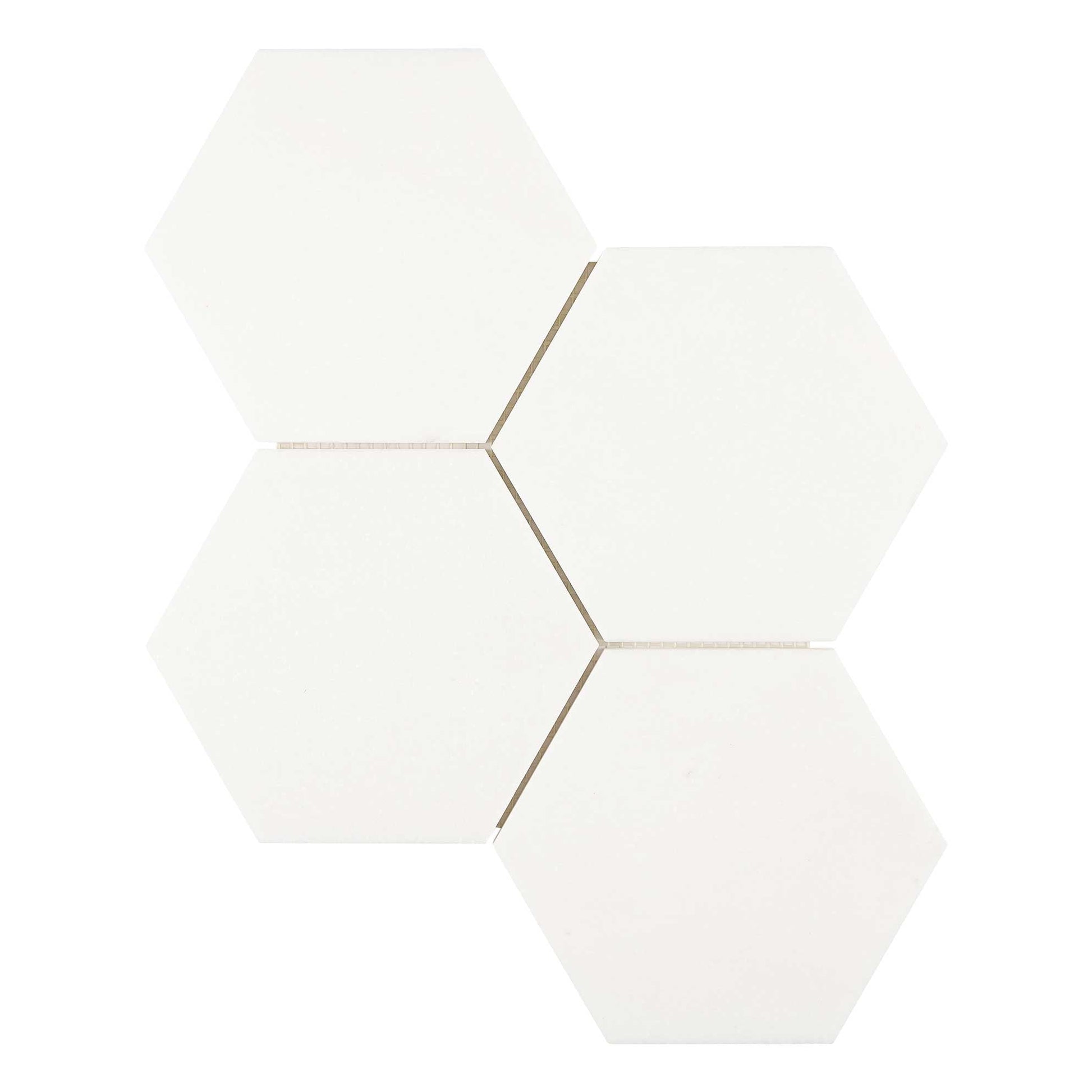 Thassos White Marble 6’’ X 6’’ Hexagon Mosaic Polished/Honed Backsplash Tile