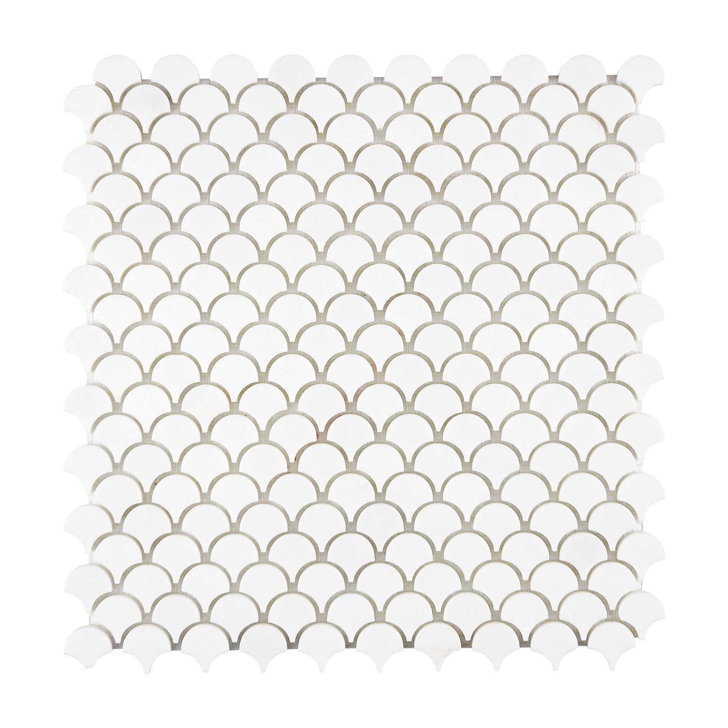 Thassos White Marble FAN (Raindrop) Mosaic Polished/Honed Backsplash Tile