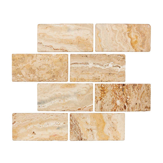 Valencia Travertine 3’’ X 6’’ Tile Tumbled Wall Tile