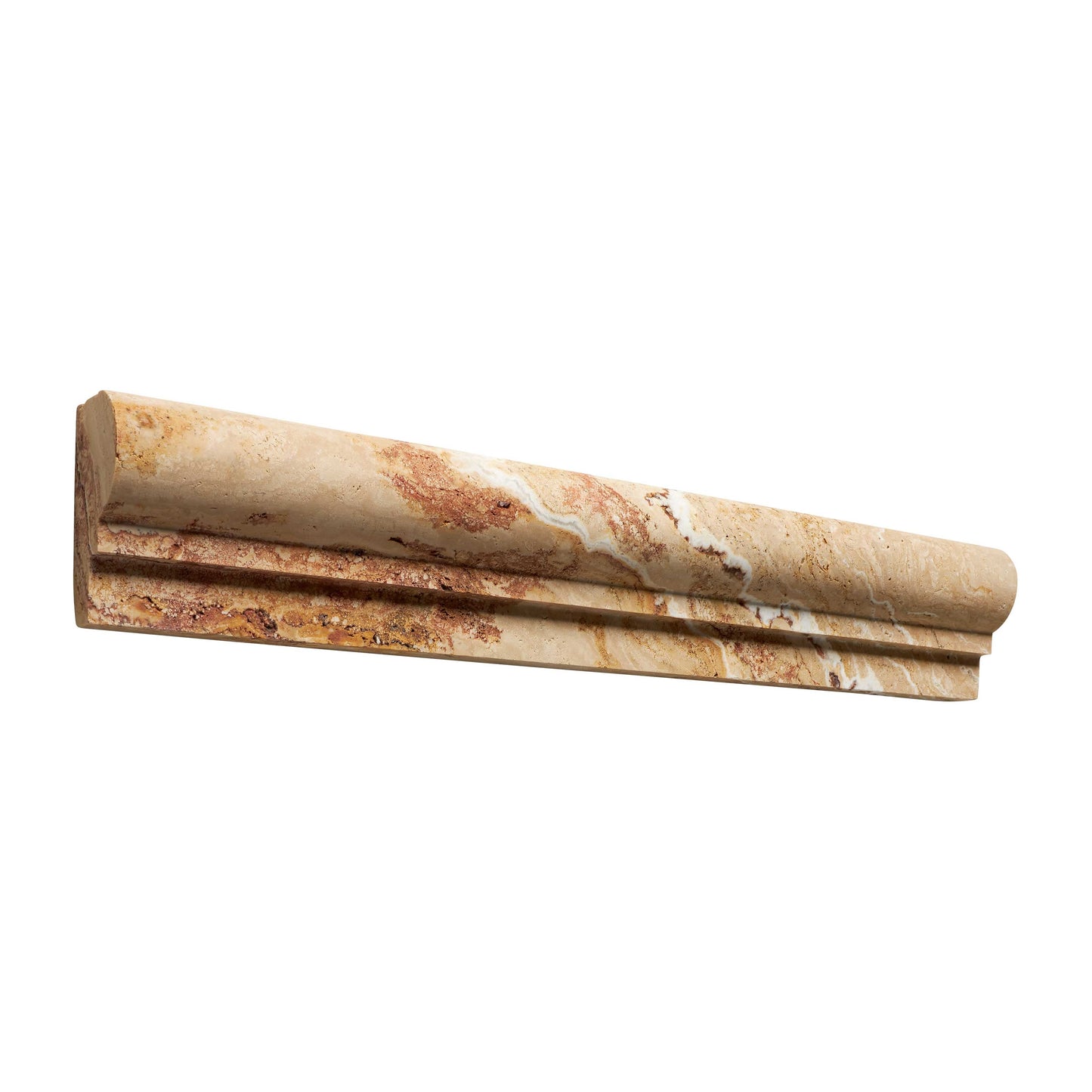 Valencia Travertine 2’’ X 12’’ Single-Step Chair Rail Trim Honed Single-Step Chair Rail