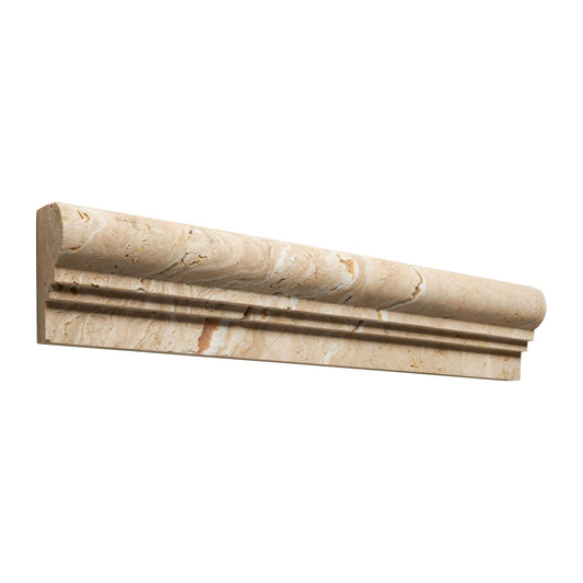 Valencia Travertine 2-1/2’’ X 12’’ Double-Step Chair Rail Trim Honed Double-Step Chair Rail