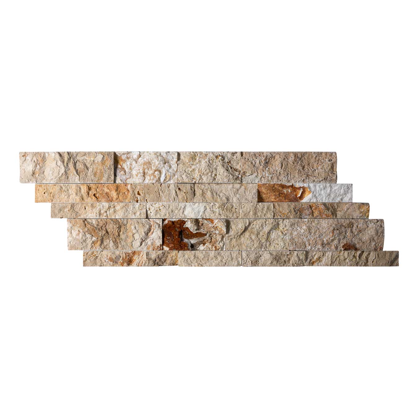 Valencia Travertine 6’’ X 24’’ Ledger Panel Split-Faced Wall Tile