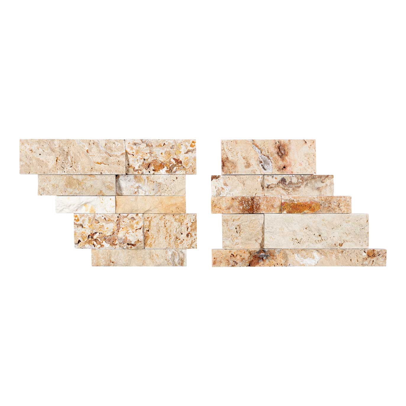 Valencia Travertine 6’’ X 24’’ Ledger Panel Split-Faced Wall Tile
