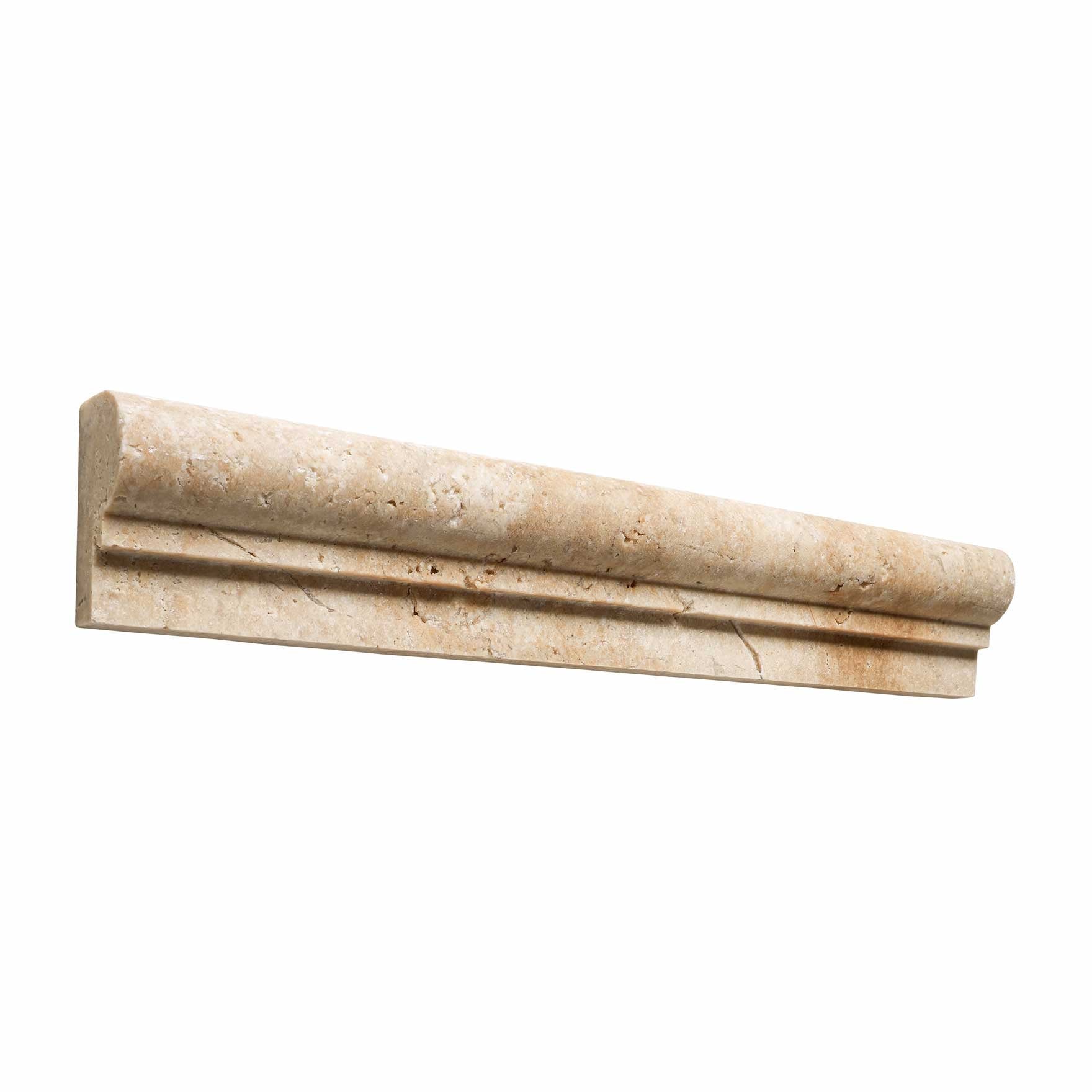 Walnut Travertine 2’’ X 12’’ Single-Step Chair Rail Trim Honed Single-Step Chair Rail