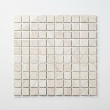 White Pearl Botticino Marble Mosaic - 1x1 Square