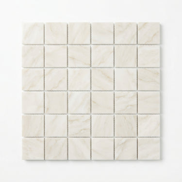 White Pearl Beige Botticino Marble Mosaic - 2x2 Square