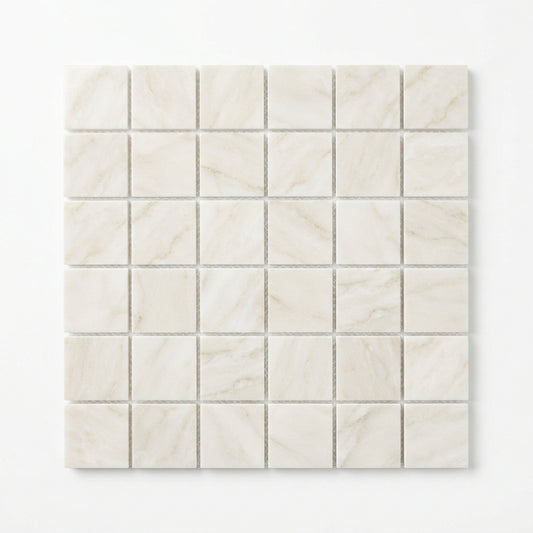 White Pearl (Turkish Botticino) Marble Mosaic - 2x2 Square