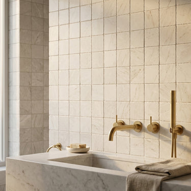White Pearl (Turkish Botticino) Marble Tile - 6x6