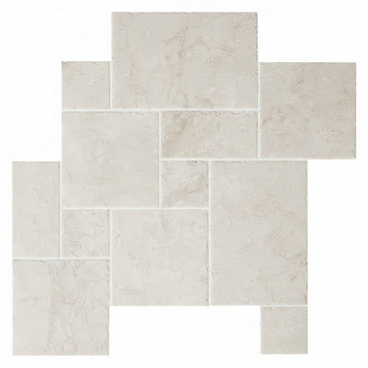 White Pearl (Turkish Botticino) Marble Tile - Versailles Pattern