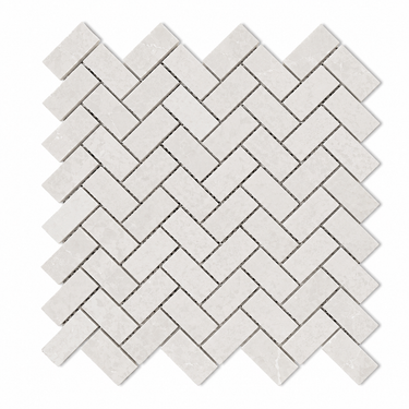 White Pearl Botticino Marble Mosaic - 1x2 Herringbone