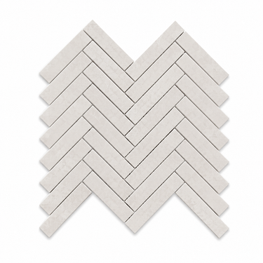 White Pearl Botticino Marble Mosaic - 1x4 Herringbone