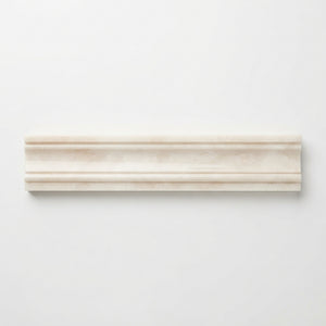White Pearl Botticino Marble Trim - Single-Step Chair Rail