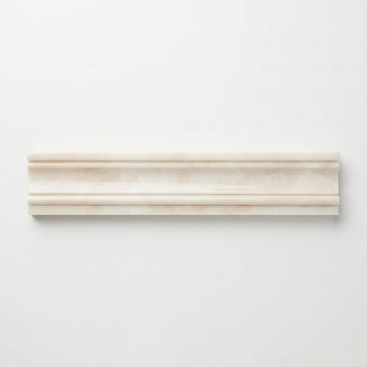 White Pearl (Turkish Botticino) Marble Trim - Single-Step Chair Rail