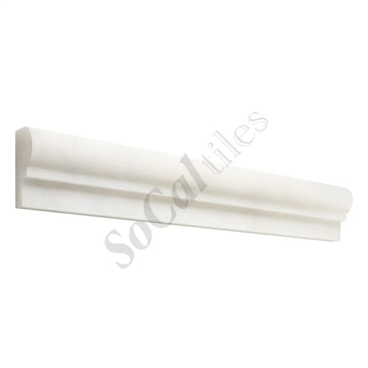 Afyon White Marble 2’’ X 12’’ Single-Step Chair Rail Trim Polished Single-Step Chair Rail