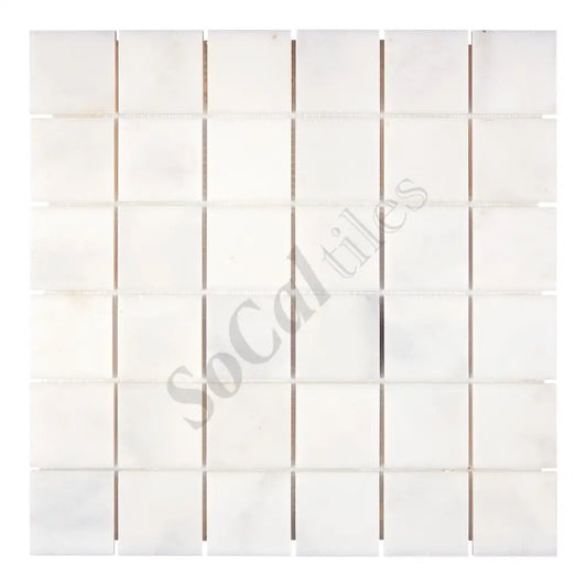Afyon White Marble 2’’ X 2’’ Mosaic Polished Backsplash Tile