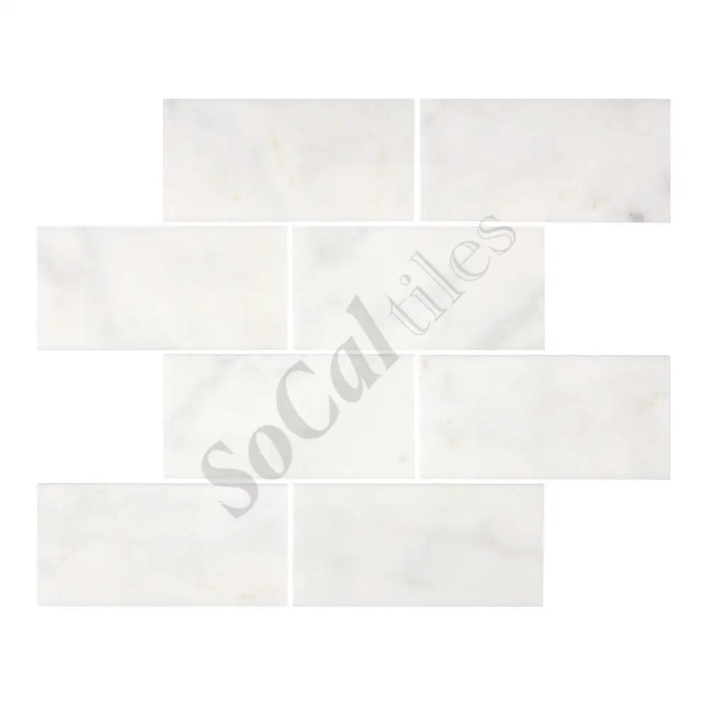 Afyon White Marble 3’’ X 6’’ Tile Polished Wall Tile