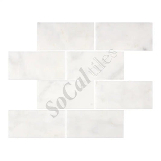 Afyon White Marble 3’’ X 6’’ Tile Polished Wall Tile