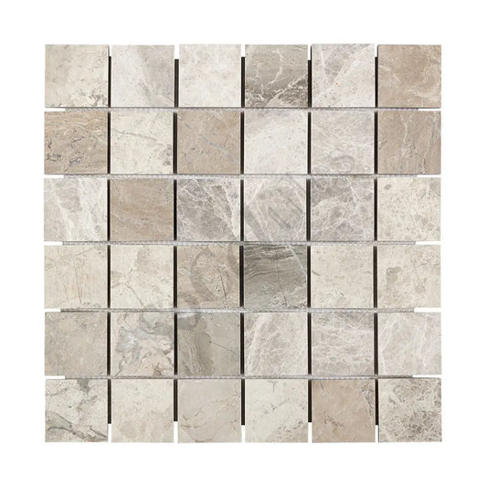 Atlantic Gray Marble 2’’ X 2’’ Mosaic Tumbled/Polished/Honed Wall Tile