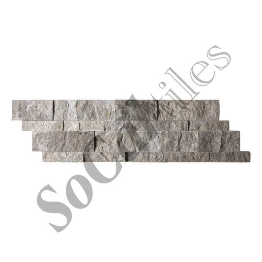 Atlantic Gray Marble 4’’ X FreeLength Tile Split-Faced Wall Tile