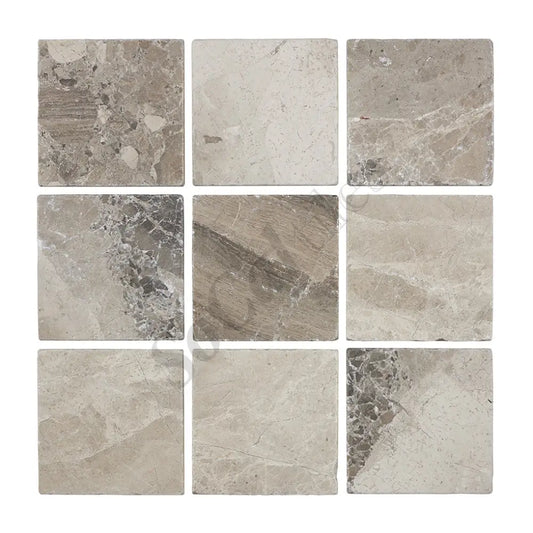 Atlantic Gray Marble 4’’ X 4’’ Tile Straight-Edged Wall Tile