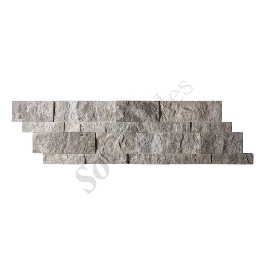 Atlantic Gray Marble Ledger-Panel Split-Faced Wall Tile