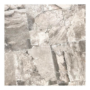 Atlantic Gray Marble Versailles Pattern Tile Brushed & Chiseled/Tumbled Wall Tile
