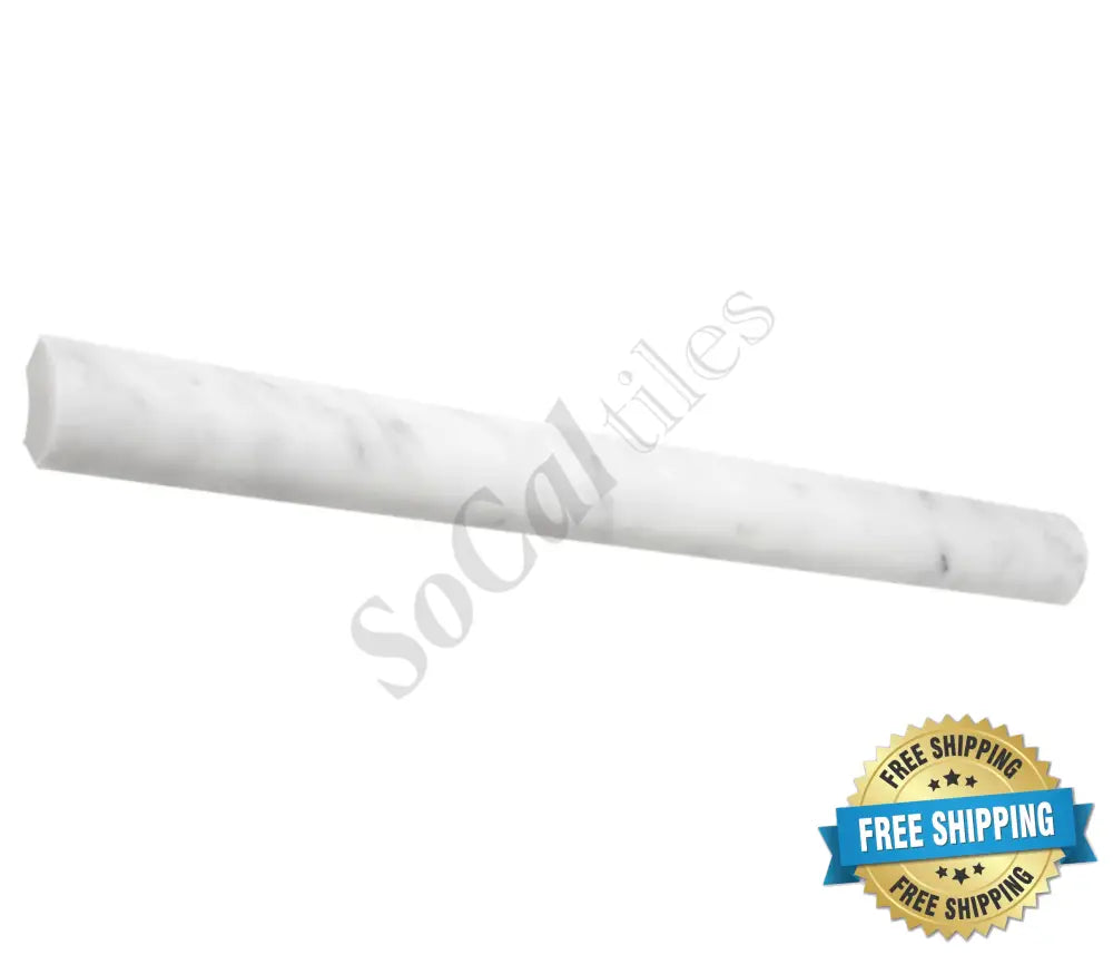 Bianco Carrara White Marble 1’’ X 12’’ Quarter-Round Trim Quarter-Round
