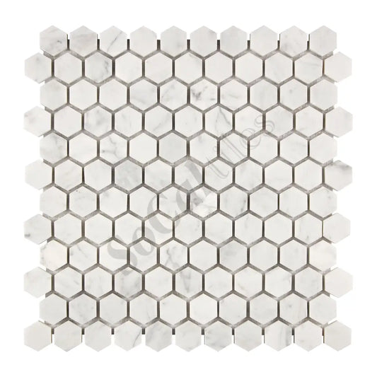 Bianco Carrara White Marble 1’’ X 1’’ Hexagon Mosaic Wall Tile