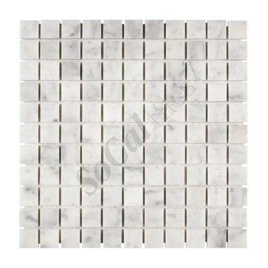 Bianco Carrara White Marble 1’’ X 1’’ Mosaic Wall Tile