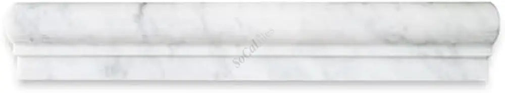 Bianco Carrara White Marble 2’’ X 12’’ Single-Step Chair Rail Trim Single-Step Chair Rail