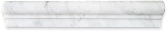 Bianco Carrara White Marble 2’’ X 12’’ Single-Step Chair Rail Trim Single-Step Chair Rail