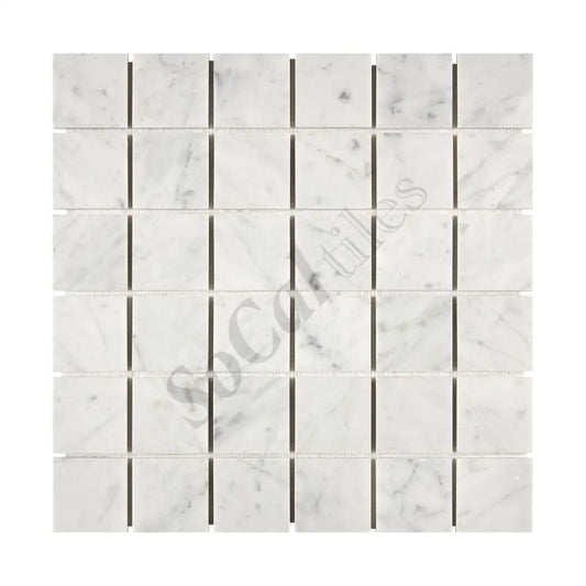 Bianco Carrara White Marble 2’’ X 2’’ Mosaic Wall Tile