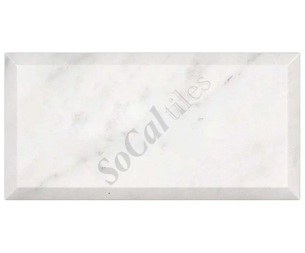Bianco Carrara White Marble 3’’ X 6’’ Tile Deep-Beveled Wall Tile