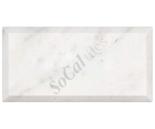 Bianco Carrara White Marble 3’’ X 6’’ Tile Deep-Beveled Wall Tile