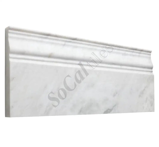 Bianco Carrara White Marble 4-3/4’’ X 12’’ Baseboard Trim Baseboard