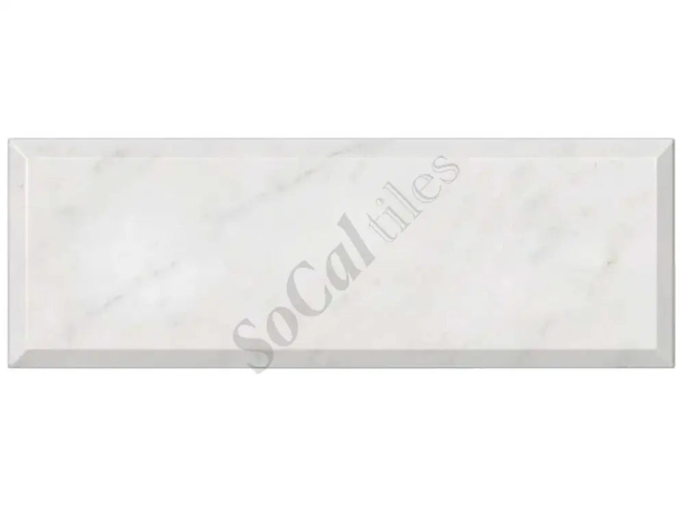 Bianco Carrara White Marble 4’’ X 12’’ Tile Deep-Beveled Wall Tile